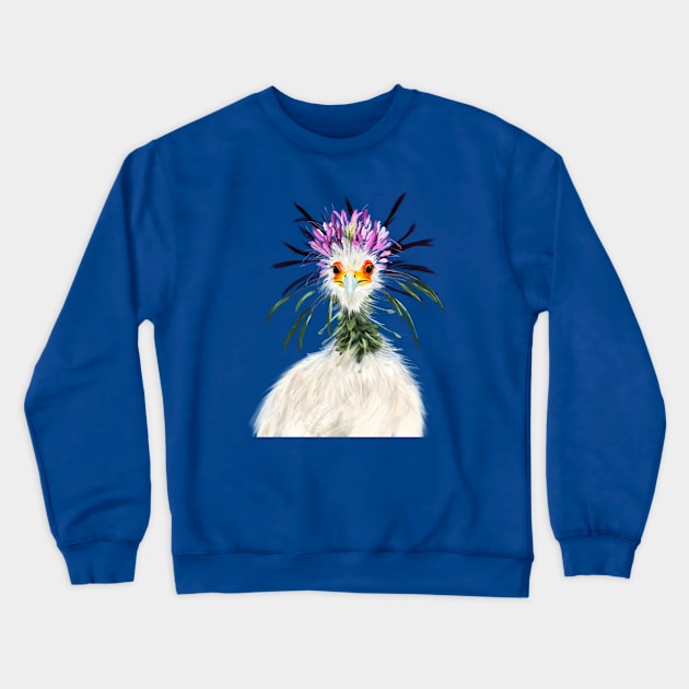 Secretary Bird + Spiny Spider Flower Crewneck Sweatshirt by mkeeley